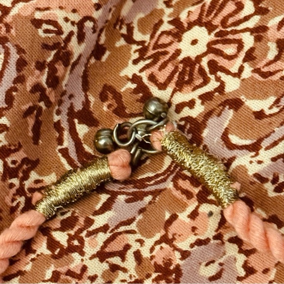 Free People Rosalina Tie‎ Front Jacket Barbie Core Cropped Paisley Mocha Convo M - Picture 16 of 16